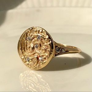 Robin Haley Diamond Accented Water Waves Motif 14k Gold Ring